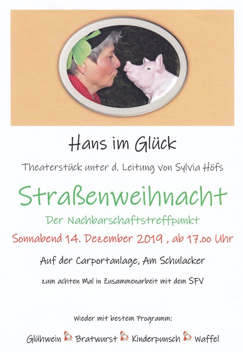 Theater-Advent - Hans im Glck - Lg.Br. 14.12.19-ab 17 Uhr